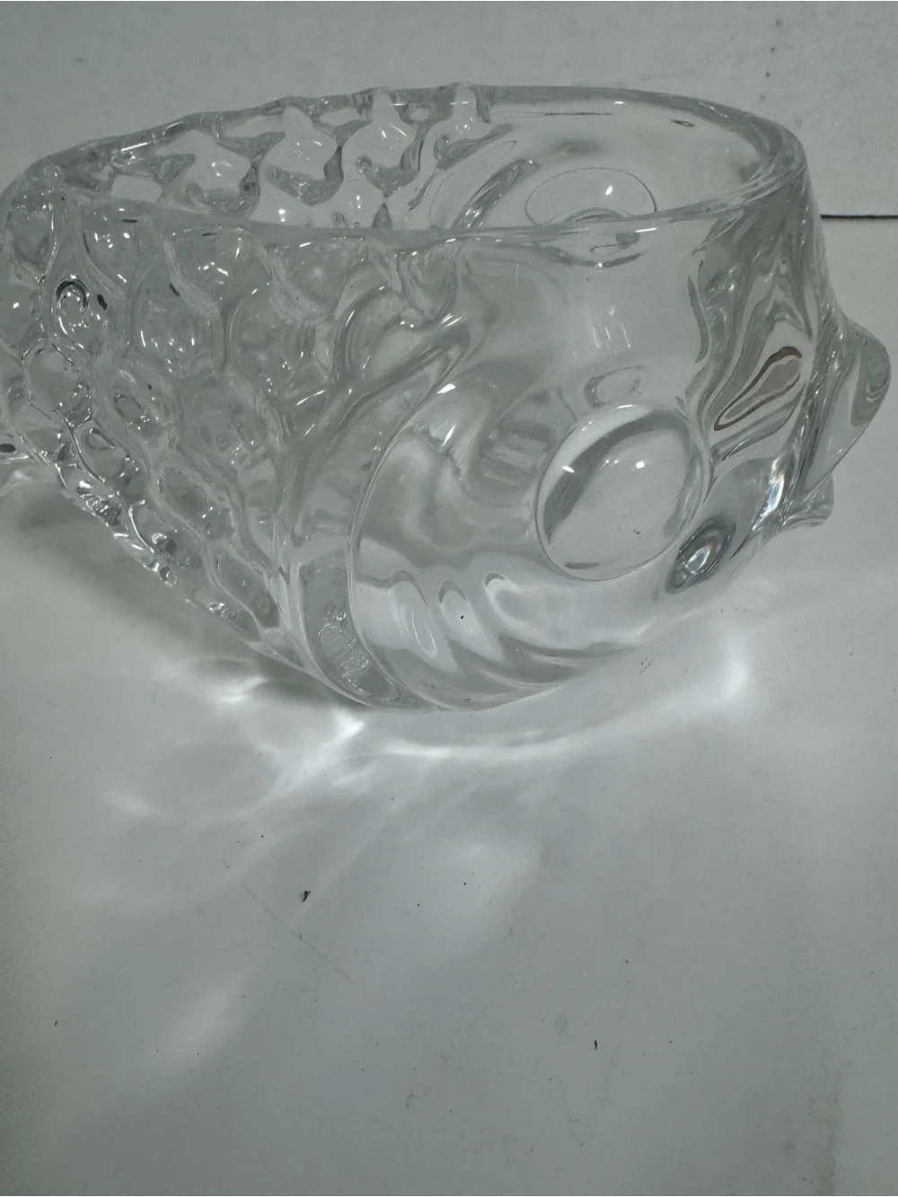 Whimsical Clear Glass Fish Vessel, Cocktail Glass, Candy Dish, Trinket Holder